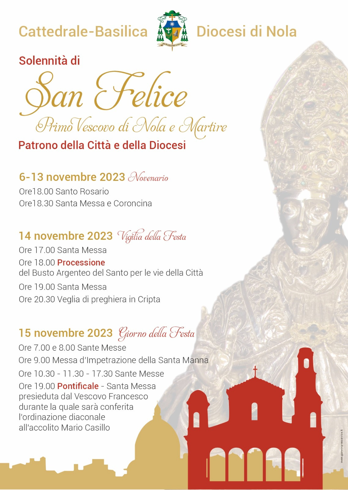 Inizio novena Solennità di San Felice 
