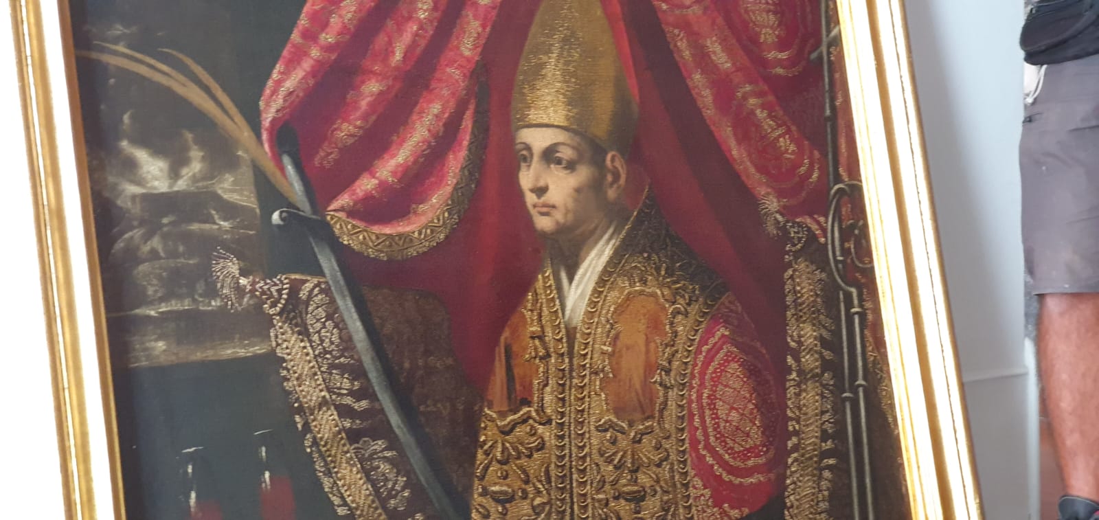 Busto Reliquiario di san Gennaro con l’eruzione del Vesuvio, attribuita a Giovan Battista Spinelli