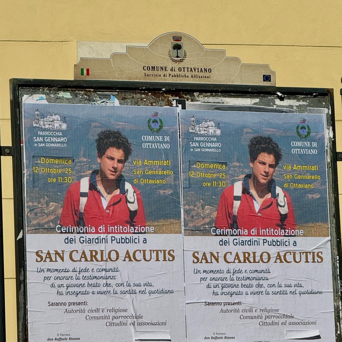 I Giarini pubblici di San Gennarello di Ottaviano intitolati a Carlo Acutis