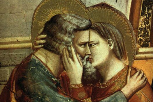 Un bacio di luce tra gli innamorati a San Valentino 