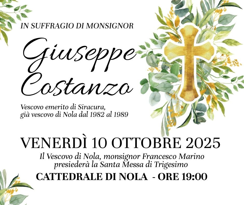 Trigesimo di monsignor Giuseppe Costanzo