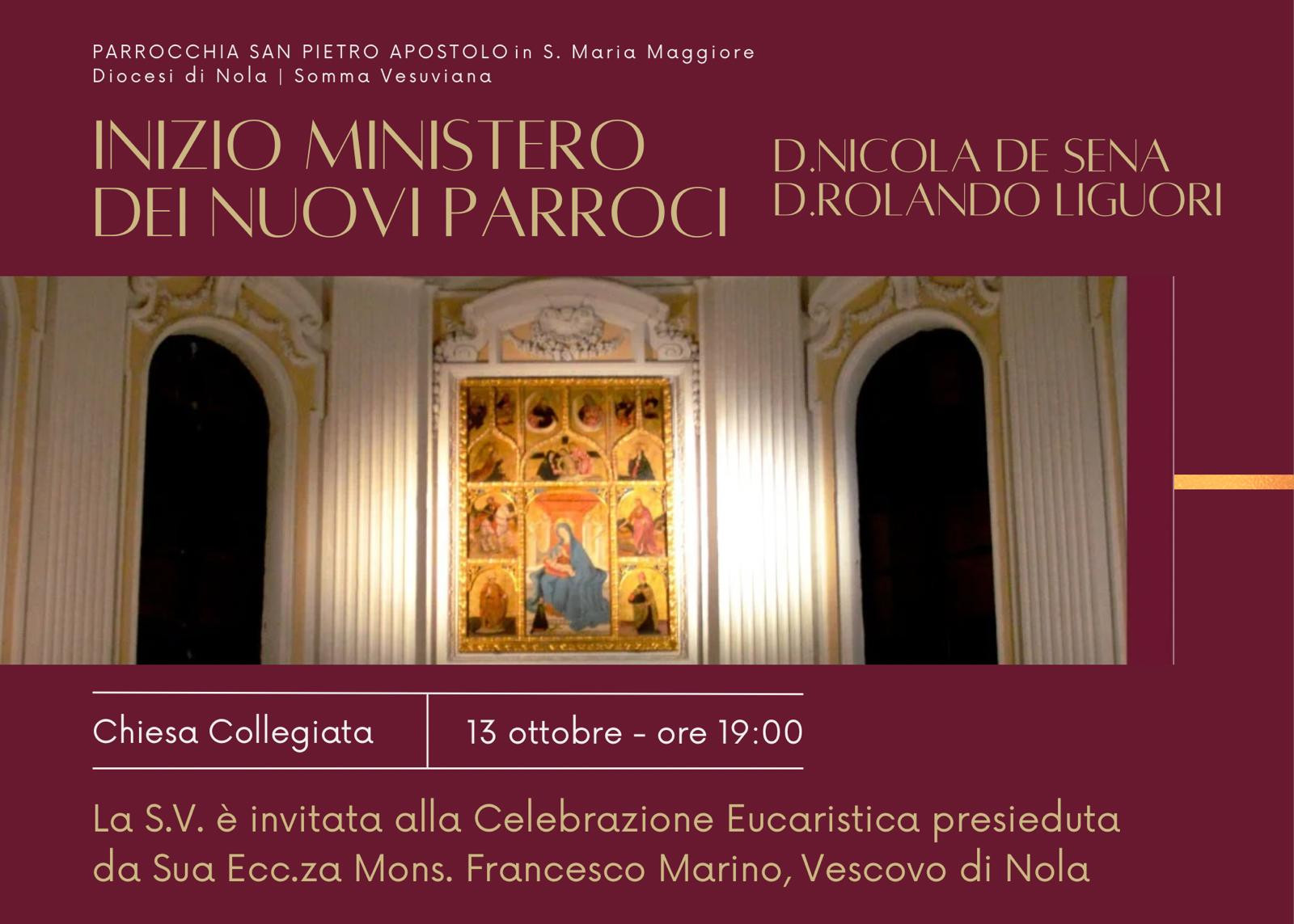 Inizio ministero di parroco di don Nicola De Sena e don Rolando Liguori  