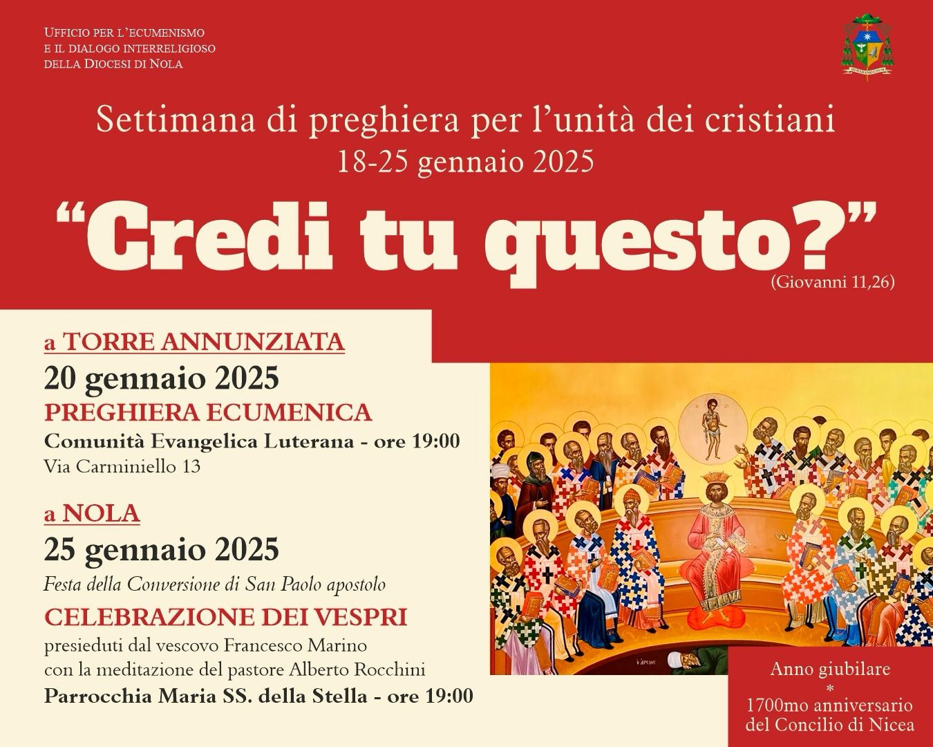 Preghiera per l'unità dei cristiani